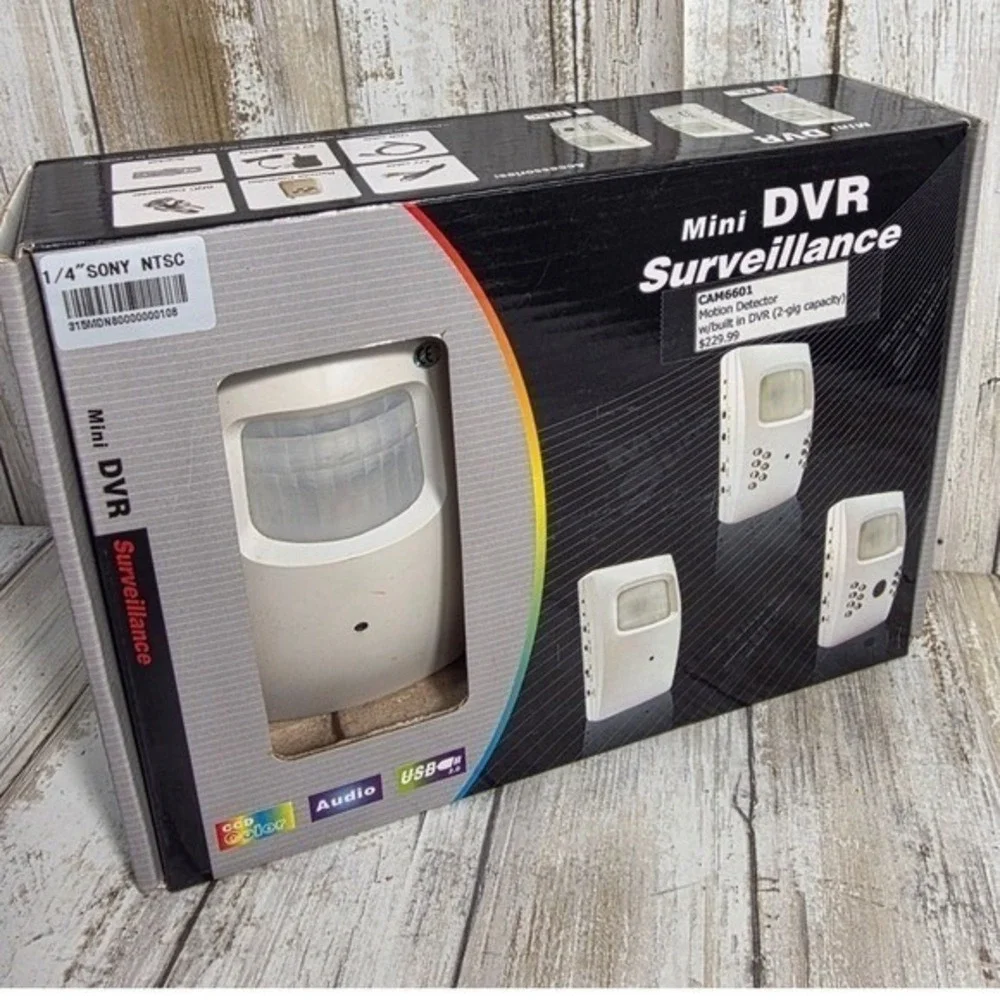 Sony NTSC Mini DVR Surveillance Motion Detector Camera 2GB CAM6601 White